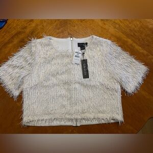 Gracia White Fringe Top